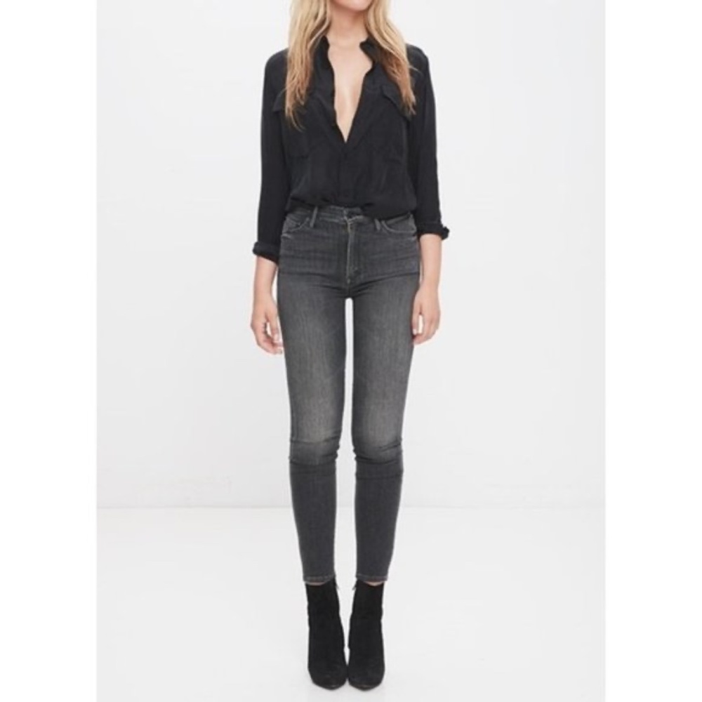 Mother The Swooner High Waist Jeans "One Last Time" Gray Wash 29